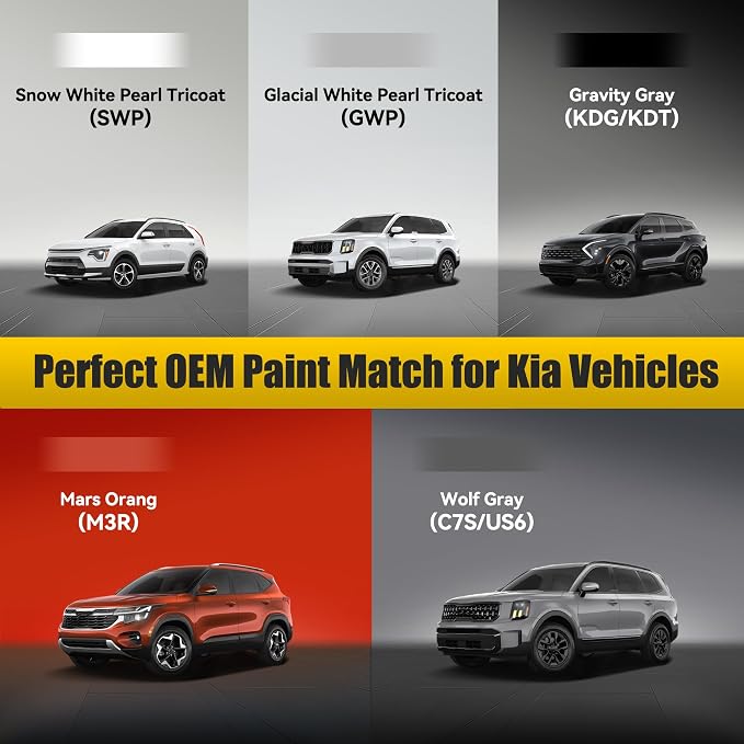 (C7S/US6) Wolf Gray Touch Up Paint Compatible with Kia, Exact Match Car Paint Pen Automotive Scratch Repair Remover Kit Quick & Easy Solution for Vehicle Chips