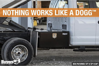 Buyers Products 1702303 Black Steel Underbody Truck Tool Box – 18 x 18 x 30 Inch - Truck Bed & Underbelly RV Storage Box, Locking T-Latch, Weather-Resistant, Heavy-Duty Flatbed Job Box, Made in USA