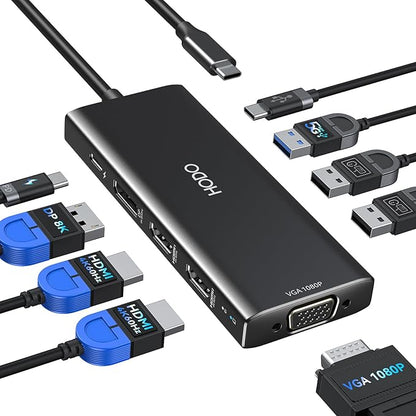 HODO USB C Docking Station Dual Monitor Adapter