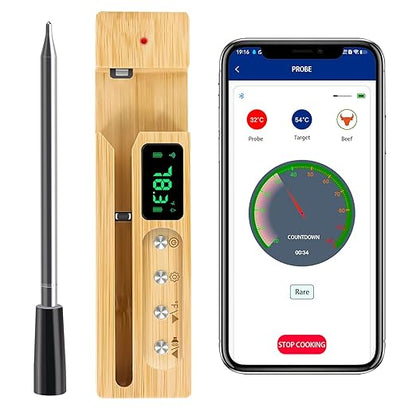 Smart Wireless Meat Thermometer,Digital Cooking Thermometer 700FT Remote Range,Instant Food Thermometer with Wireless Probe & Booster for Grilling and Smoking,BBQ,Oven,Kitchenr