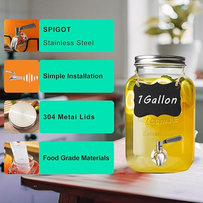 1 Gallon Glass Drink Dispenser