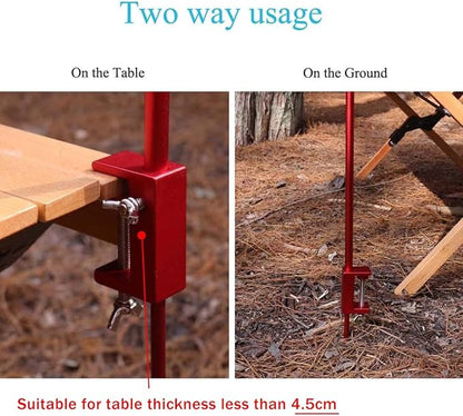 HIKEMAN Folding Lantern Stand Pole Portable Lamp Stand Hook Collapasible Light Stand Holder for Camping Fishing Picnic BBQ Outdoor Activities (Blue)
