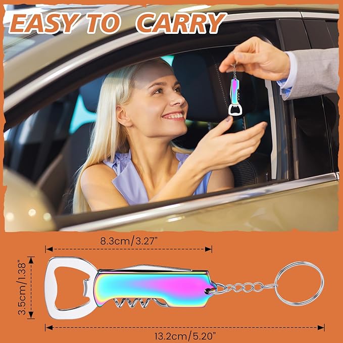 Ziliny 24 Pcs Bottle Opener Keychain Bulk Wine Bottle Beer Opener Keychain