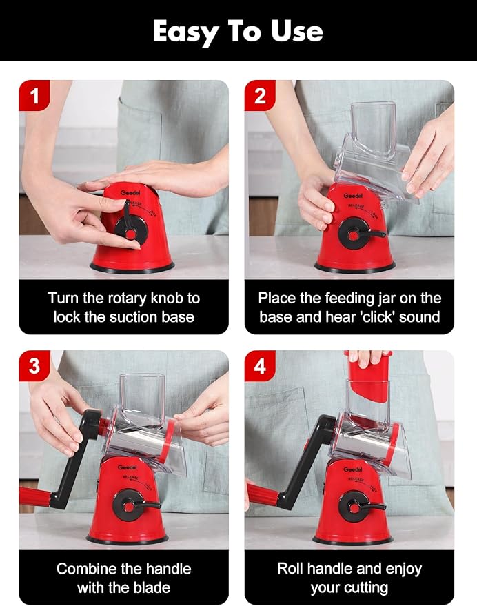 Geedel Rotary Cheese Grater Cheese Shredder