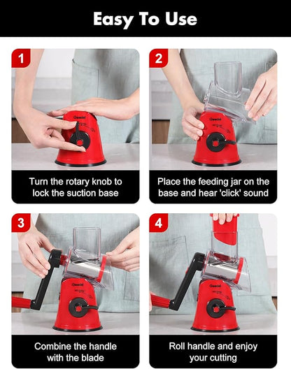 Geedel Rotary Cheese Grater Cheese Shredder