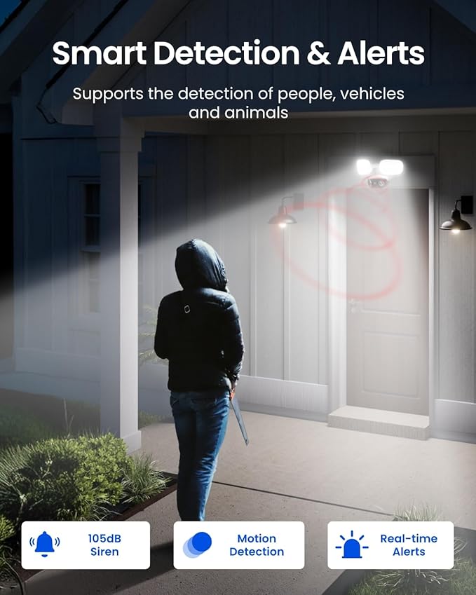 REOLINK Elite Pro Floodlight PoE, 16MP Dual Lens PoE Security Camera