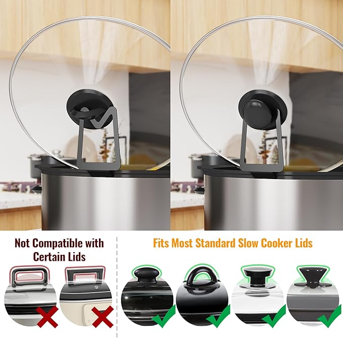 NiHome 2-Pack Slow Cooker Lid Holder Fit