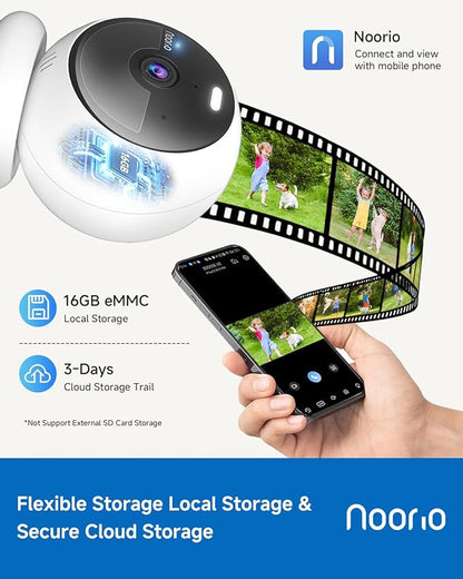 Noorio Security Cameras Wireless Magnetic, 2K+ Indoor Outdoor Camera