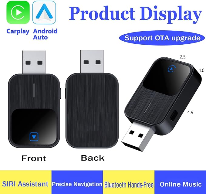 Wireless Android Auto Adapter for BMW i3 2019-2025,Fast Auto Connect Android Auto Wireless Adapter Plug Play Mini Stable Adapter