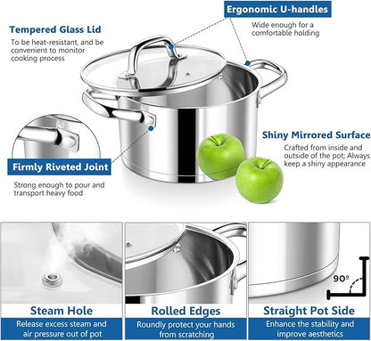 P&P CHEF 4 Quarts Cooking Stock Pot