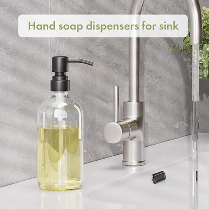 AmazerBath Soap Dispenser, 2 Pack Glass Soap Dispenser