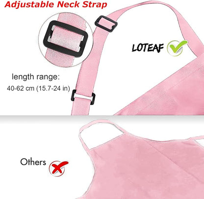 4 Packs Chef Apron with 2 Pockets, Waterproof Adjustable Apron