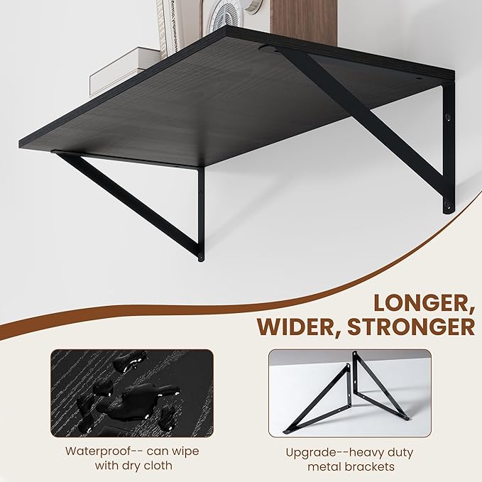 Heimlove Black Deep Floating Shelves