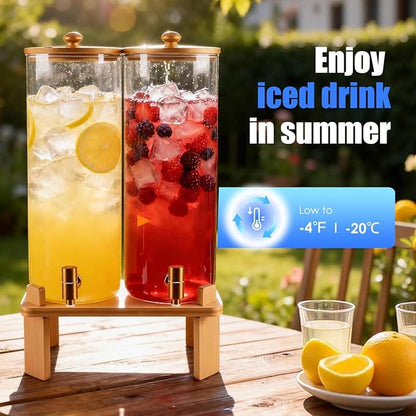 2 Gallon 2 Pack large Glass Drink dispenser