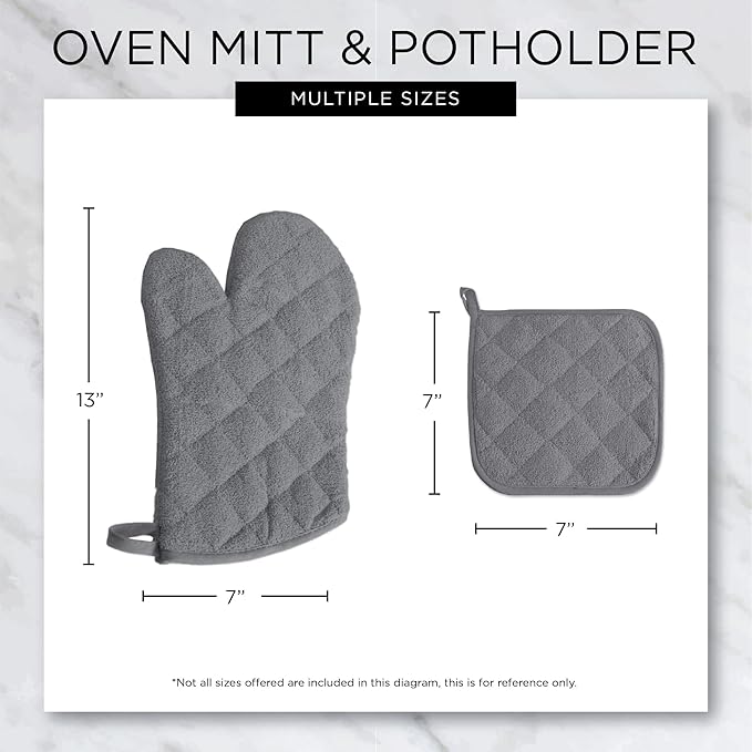 DII Basic Terry Collection Quilted 100% Cotton, 3 Piece
