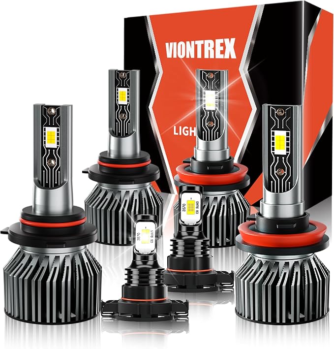 Driving Light Bulb Fit for Chevy Tahoe 2007 2008 2009 2010 2011 2012 2013 2014 2015 High Low Beam Fog Light Bulbs Combo Pack,6500K White Car Lamp Kit,Plug and Play,IP68 6-Pack