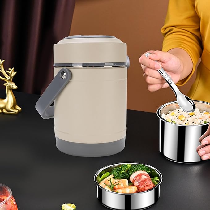 AYNEFY Electric Lunch Box, 2L Stainless Steel Portable Electric Food Warmer