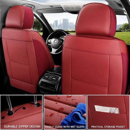 Car Seat Covers,Car Seat Protector Waterproof,Seat Covers Front Set, Car Seat Protectors,Automotive Seat Covers Fit for Most Cars Wine Red