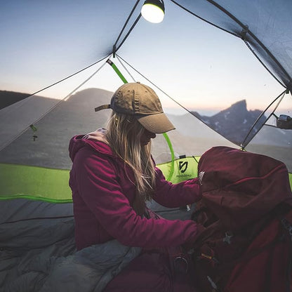 LUXPRO LP1503C Compact Hanging LED Lantern - Battery Powered Lantern - Camping Tent Light with Magnetic Base and Collapsible Carabiner Hook