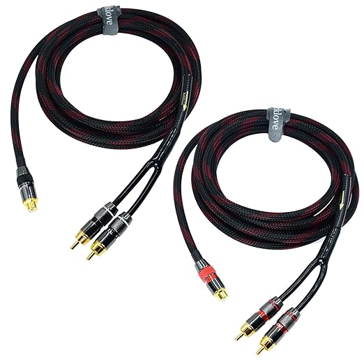 Arklove 18ft Shielded RCA Splitter Subwoofer Stereo Audio Video Cable 1 Female