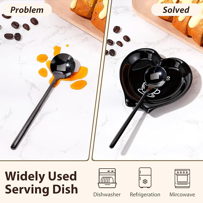 FoldTier 2 Pcs Ceramic Coffee Spoon Rest
