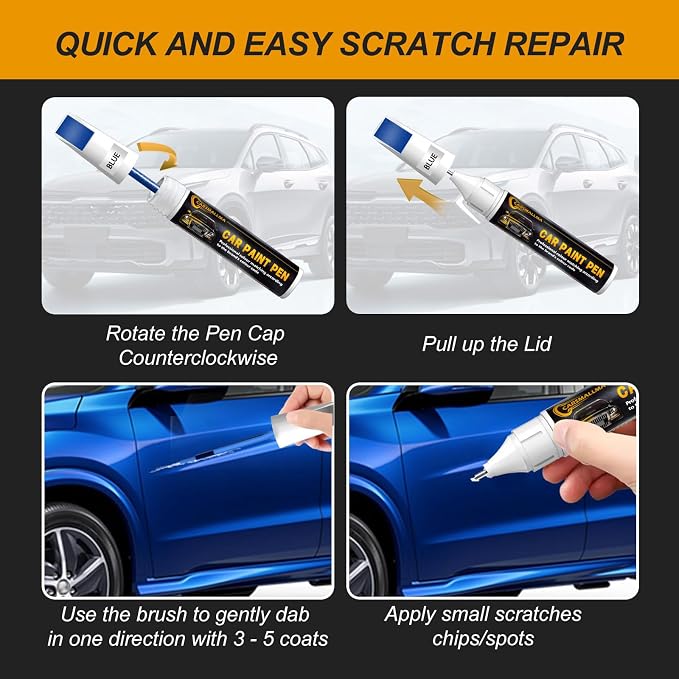 SWP Snow White Pearl Tricoat Car Touch Up Paint for Kia, Color Accurate Car Paint Scratch Repair Pen Kit Quick & Easy Fix Vehicle Chips and Automotive Nicks Scuff
