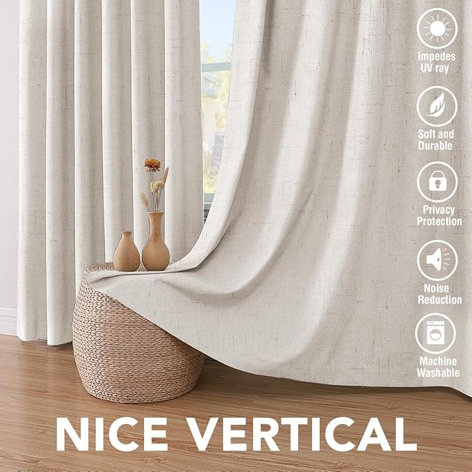 H.VERSAILTEX Linen Curtains 100% Blackout Curtains