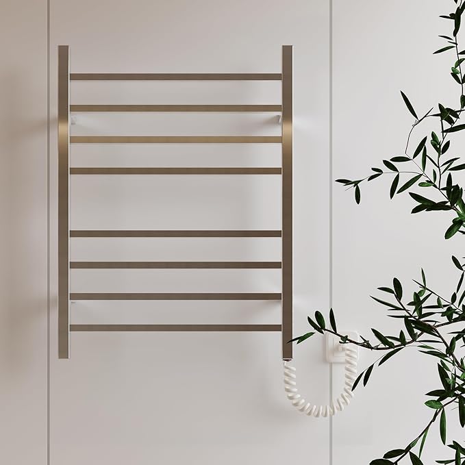 HEATGENE Towel Warmer, Heated Towel Warmer Rack, Wall-Mounted Hardwired/Plug-in