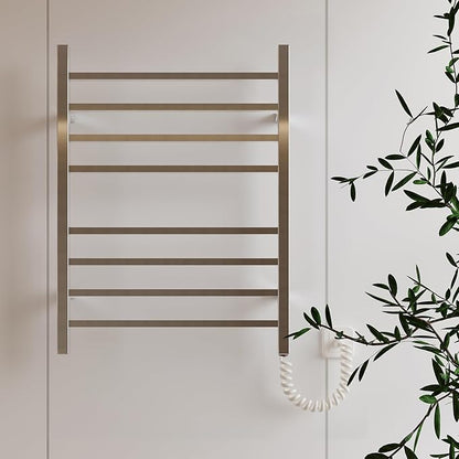 HEATGENE Towel Warmer, Heated Towel Warmer Rack, Wall-Mounted Hardwired/Plug-in