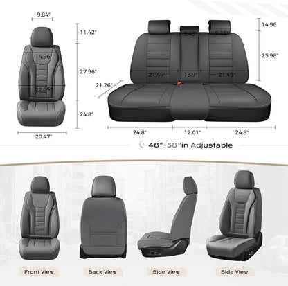 Coverado Car Seat Covers, Front Covers for Cars, Car Seat Cover Front Seats, Automotive Seat Cover, Waterproof, Leather Car Seat Cushion, Universal Interior Covers Seat Protectors for Most Cars