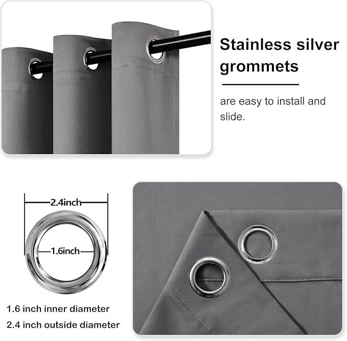 DWCN Blackout Curtains 84 Inches Long, Room Drakening Drapes