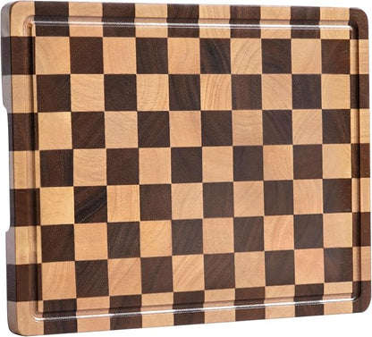 Checkerboard Cutting Boards for Kitchen, Acacia Wooden Cutting Board, End Grain