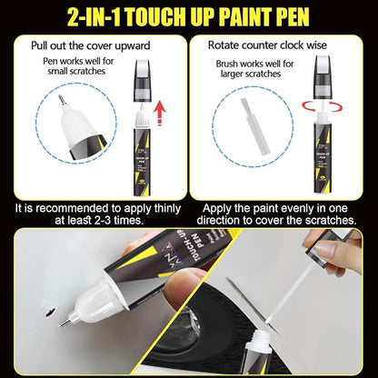 XNA Carrara White Metallic(S9R/2Y) for Porsche Touch Up Paint, Car Scratch Remover for Nicks and Chips Repair, 2-In-1 Quick & Easy Fix Car Scratch Repair Kit with Exact Color-Matched