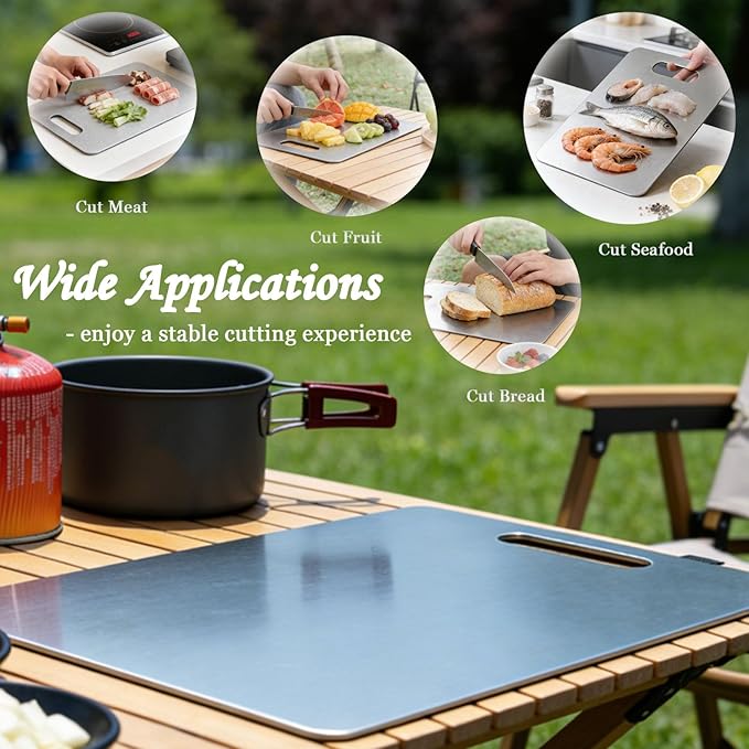 100% Pure Titanium Cutting Board, Double-Sided Titanium Cutting Boards