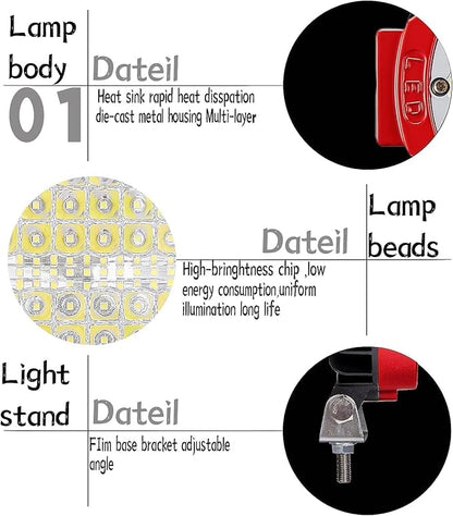 Offroad Lights, 7 Inch Round Off Road Light Pods 210W 10000lm LED Offroad Driving Auxiliary Lighting 12V 24V for Trucks ATV SXS RZR UTV Golf Cart 4x4 Car Jeep Off-Roading Waterproof, 2 Pack