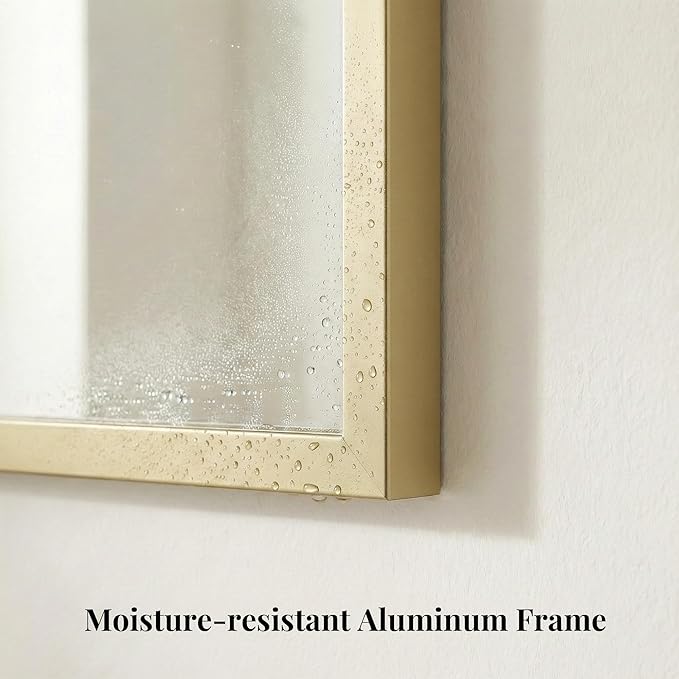 36"x36" Large Gold Wall Mirror, Metal Framed Bathroom Vanity Mirror, Oversized