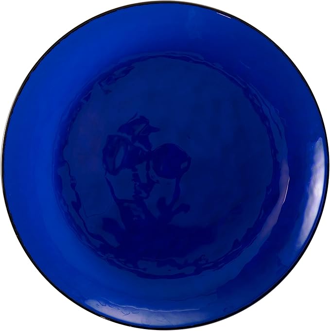 Fortessa Los Cabos 4-Piece Glass Dinner Plate Set – 10.5", Cobalt Blue