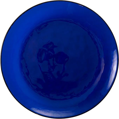 Fortessa Los Cabos 4-Piece Glass Dinner Plate Set – 10.5", Cobalt Blue