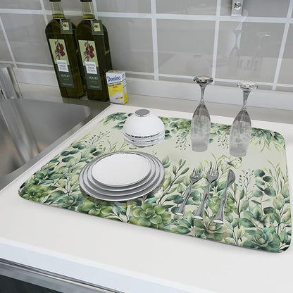 Giwawa Spring Summer Leaf Dish Drying Mat