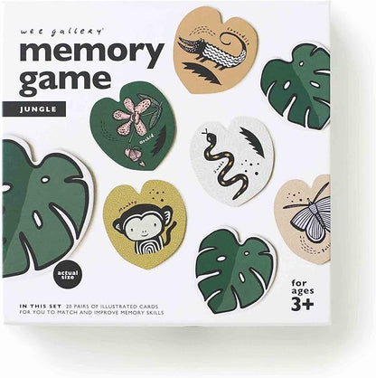 Wee Gallery Memory Game - Jungle Animals and Plants - Brain Building Matching Activity - Animal Recognition, Motor Skills, Creative Play, and Problem Solving for Children