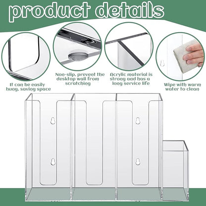 Cunhill 4 Compartments Acrylic Coffee Cup and Lid Storage Organizer Holder