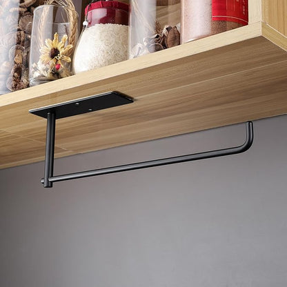 SUNTECH 2 Pack Paper Towel Holder Under Cabinet, Adhesive or Drilling Paper