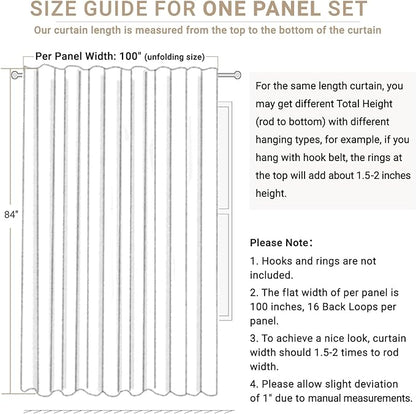 100% Blackout Shield Linen Blackout Sliding Door Curtains