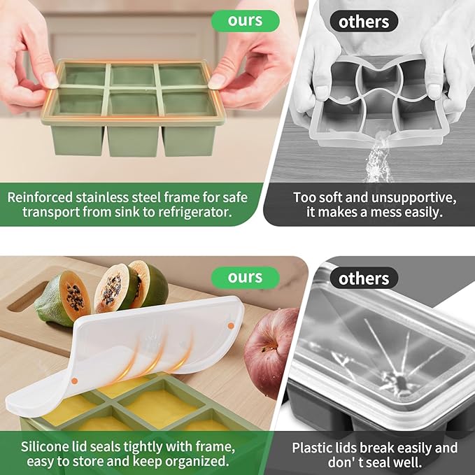 Large Ice Cube Tray for Whiskey: FDDBI Silicone Ice Cube Trays