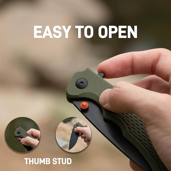 ARTISANCUTLERY Tradition V2 Folding Pocket Knife with 3.58'' AR-RPM9 Steel Blade, EDC Knife with G10 Handle for Camping Hiking Survival(1702M Green)