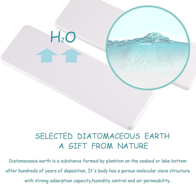 NiuYichee 2 Pcs Water Absorbing Stone Trays, Kitchen/Bathroom Sink Soap Dish