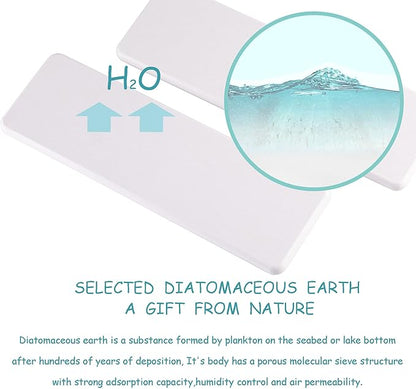 NiuYichee 2 Pcs Water Absorbing Stone Trays, Kitchen/Bathroom Sink Soap Dish