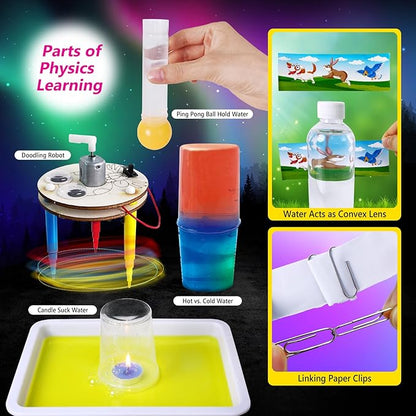 UNGLINGA Science Kit for Kids with 212 Easy Experiments, Earth Volcano, Chemistry Set, Magic S.T.E.M Projects Gifts Idea for Boys and Girls