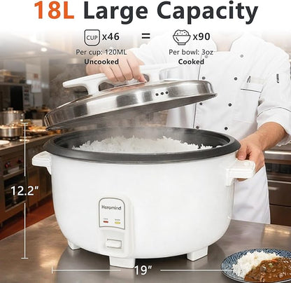 Commercial Rice Cooker, 90-Cup Rice Cooker, 16Qt / 18 L Large Rice Cooker