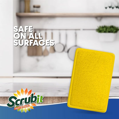 Scrub and Wipe Cleaning Pads – SCRUBIT Dual Sided Scouring Pad and Sponge